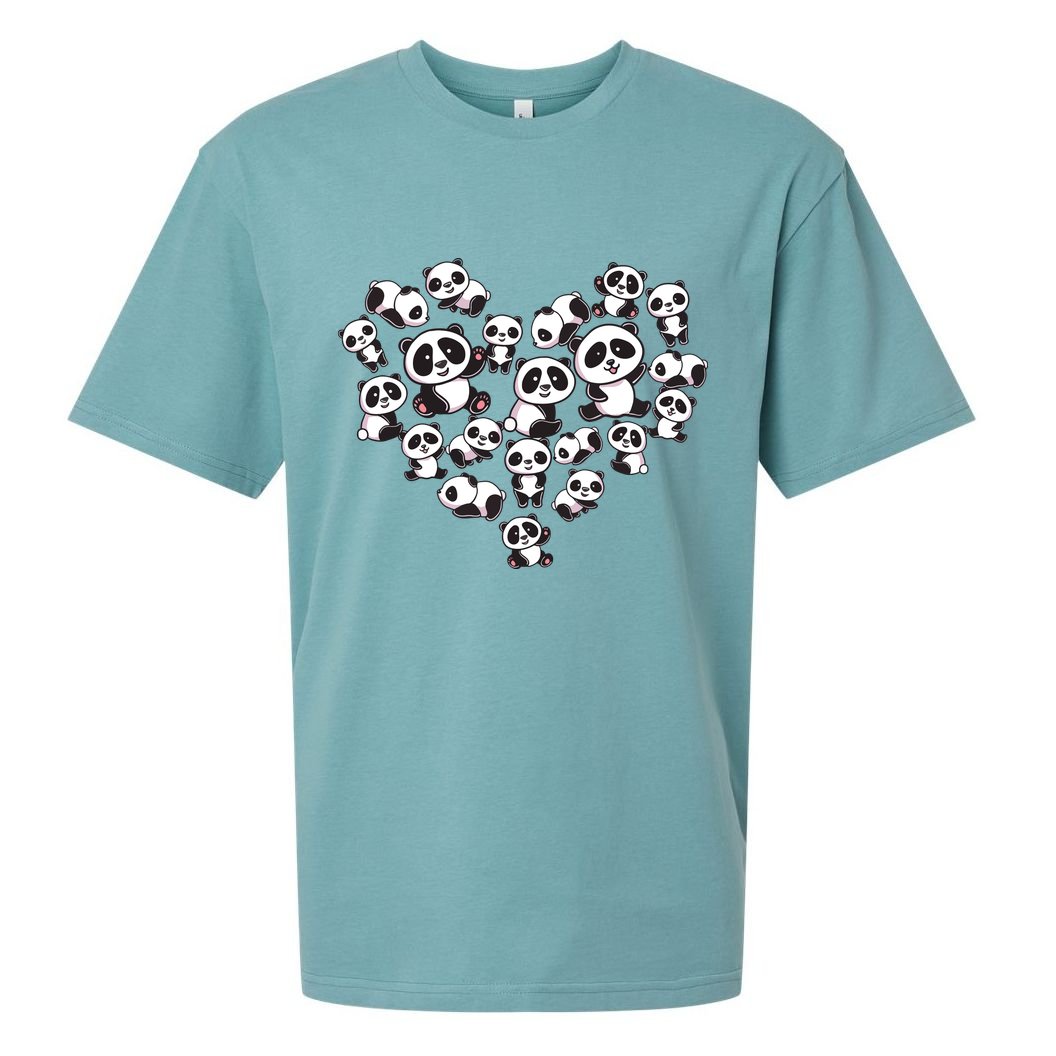 Cute Panda Shirts Panda Bear Lover Heart Gifts Sueded Cloud Jersey T-Shirt