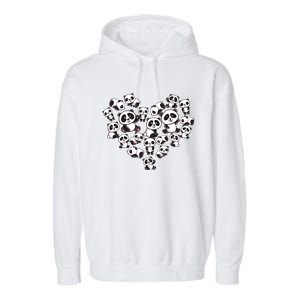 Cute Panda Shirts Panda Bear Lover Heart Gifts Garment-Dyed Fleece Hoodie