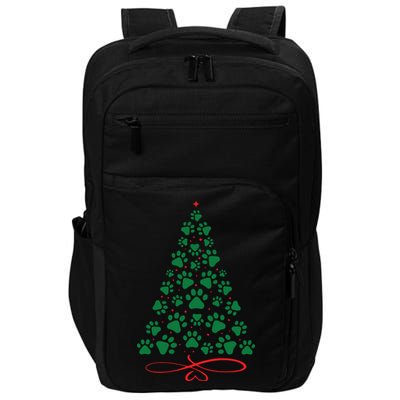 Christmas Paw Tree Christmas Dog Paw Christmas Tree Impact Tech Backpack