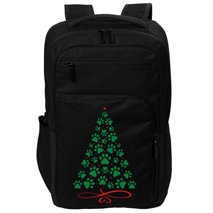 Christmas Paw Tree Christmas Dog Paw Christmas Tree Impact Tech Backpack