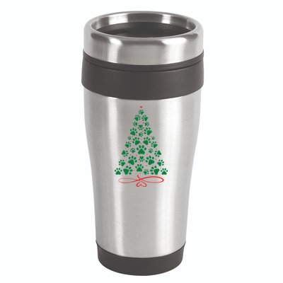 Christmas Paw Tree Christmas Dog Paw Christmas Tree 16oz Travel Tumbler
