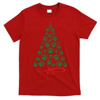 Christmas Paw Tree Christmas Dog Paw Christmas Tree T-Shirt