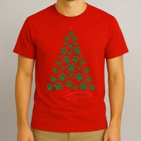 Christmas Paw Tree Christmas Dog Paw Christmas Tree T-Shirt