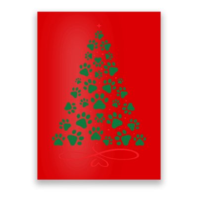 Christmas Paw Tree Christmas Dog Paw Christmas Tree Poster
