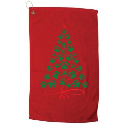 Christmas Paw Tree Christmas Dog Paw Christmas Tree Golf Towel
