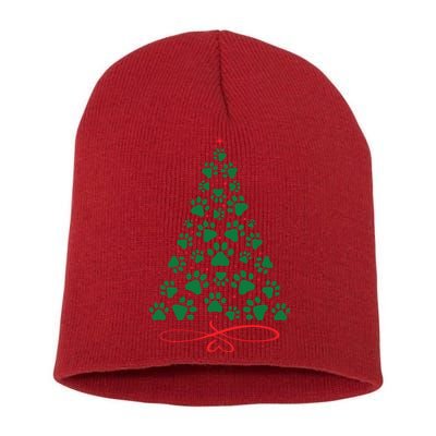 Christmas Paw Tree Christmas Dog Paw Christmas Tree Short Acrylic Beanie