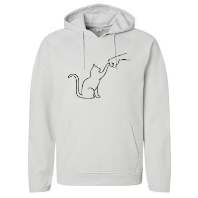 Cute Pet Tee I Love My Cat Best Friend Fist Bump Cat Lovers Performance Fleece Hoodie