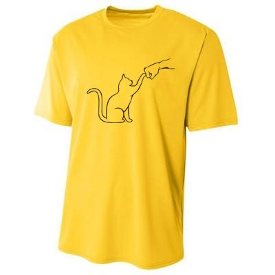 Cute Pet Tee I Love My Cat Best Friend Fist Bump Cat Lovers Performance Sprint T-Shirt