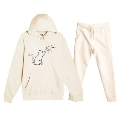 Cute Pet Tee I Love My Cat Best Friend Fist Bump Cat Lovers Premium Hooded Sweatsuit Set