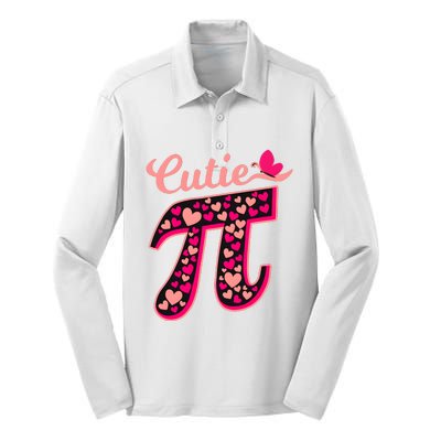 Cute Pi The Number Math Teacher Silk Touch Performance Long Sleeve Polo