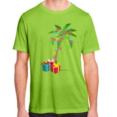 Christmas Palm Tree Coconut Lights Beach Hawaii Xmas Gifts Long Sleeve Adult ChromaSoft Performance T-Shirt