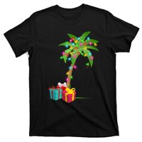 Christmas Palm Tree Coconut Lights Beach Hawaii Xmas Gifts Long Sleeve T-Shirt