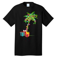 Christmas Palm Tree Coconut Lights Beach Hawaii Xmas Gifts Long Sleeve Tall T-Shirt