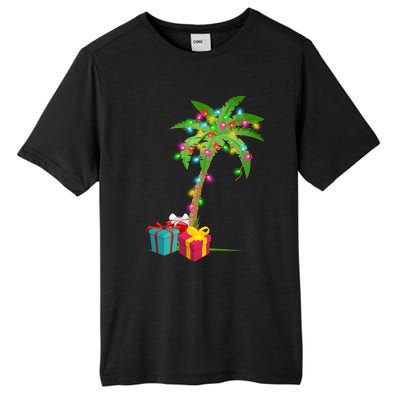 Christmas Palm Tree Coconut Lights Beach Hawaii Xmas Gifts Long Sleeve Tall Fusion ChromaSoft Performance T-Shirt