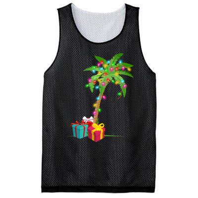 Christmas Palm Tree Coconut Lights Beach Hawaii Xmas Gifts Long Sleeve Mesh Reversible Basketball Jersey Tank