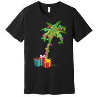 Christmas Palm Tree Coconut Lights Beach Hawaii Xmas Gifts Long Sleeve Premium T-Shirt