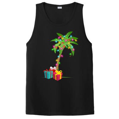 Christmas Palm Tree Coconut Lights Beach Hawaii Xmas Gifts Long Sleeve PosiCharge Competitor Tank