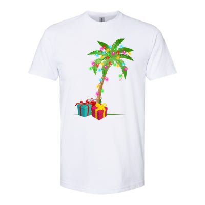 Christmas Palm Tree Coconut Lights Beach Hawaii Xmas Gifts Long Sleeve Softstyle CVC T-Shirt