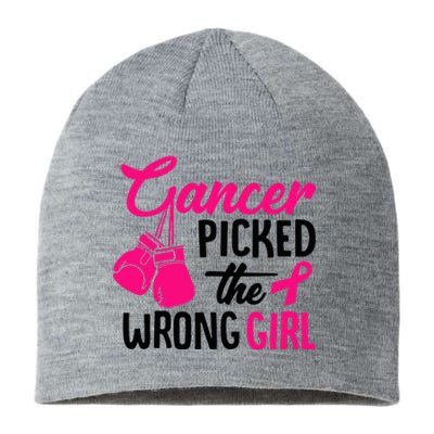 Cancer Picked The Wrong Girl Breast Cancer Awareness Sustainable Beanie