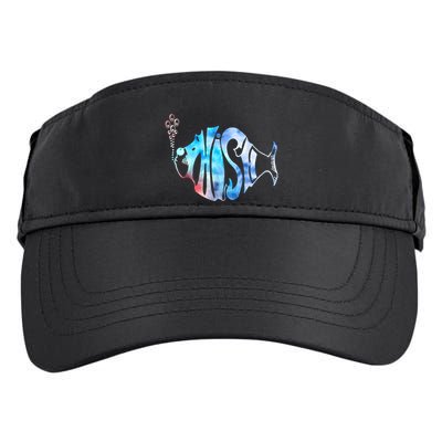 Colorful Phishjam Tiedye For Fisherman Fish Graphic Adult Drive Performance Visor