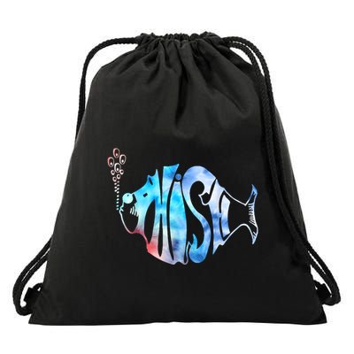 Colorful Phishjam Tiedye For Fisherman Fish Graphic Drawstring Bag