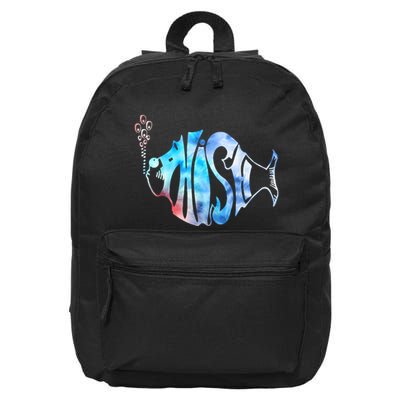 Colorful Phishjam Tiedye For Fisherman Fish Graphic 16 in Basic Backpack
