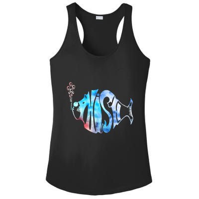 Colorful Phishjam Tiedye For Fisherman Fish Graphic Ladies PosiCharge Competitor Racerback Tank
