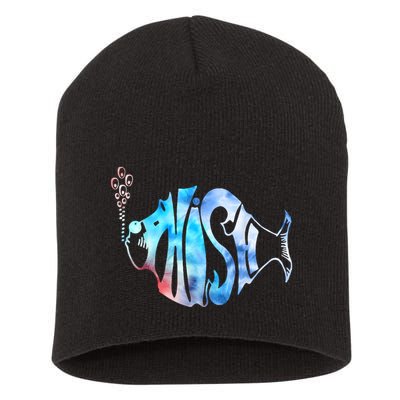 Colorful Phishjam Tiedye For Fisherman Fish Graphic Short Acrylic Beanie