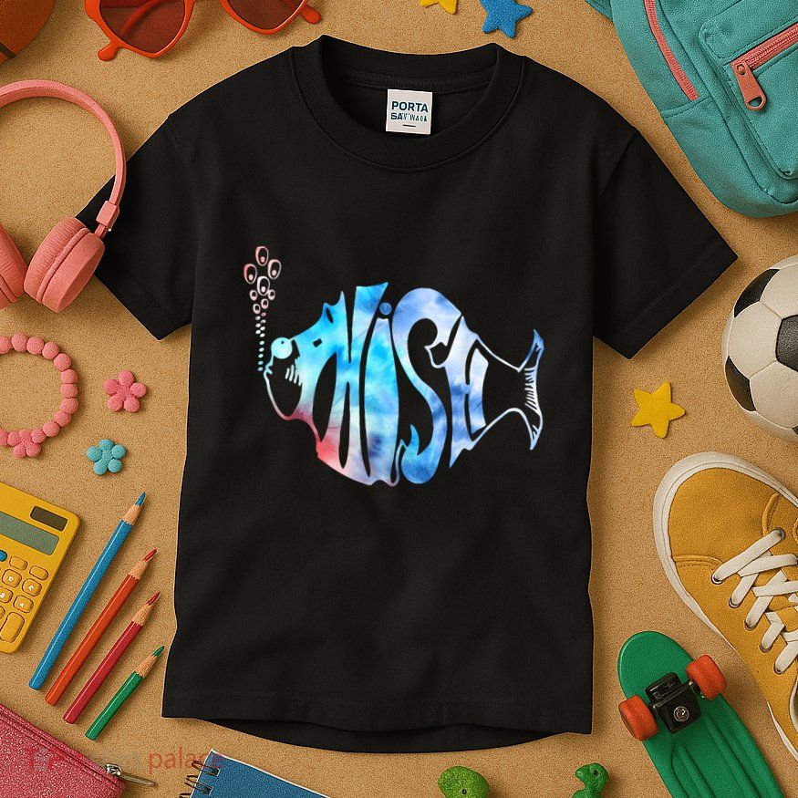 Colorful Phishjam Tiedye For Fisherman Fish Graphic Kids T-Shirt