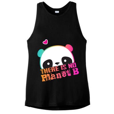 Cute Panda: There Is No Planet B Gift Climate Change Is Real! Gift Ladies PosiCharge Tri-Blend Wicking Tank