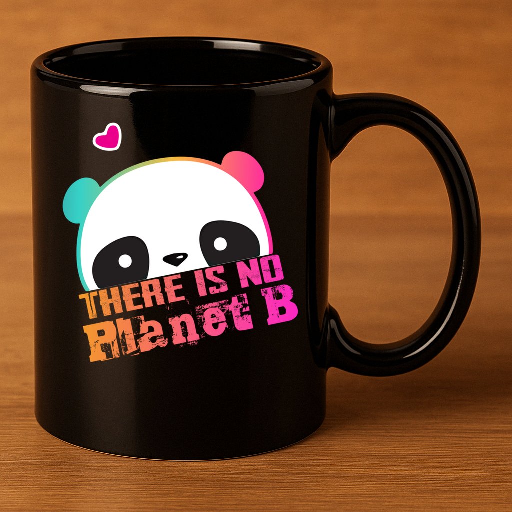 Cute Panda: There Is No Planet B Gift Climate Change Is Real! Gift 11oz C Handle Ceramic Mug