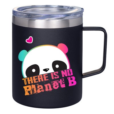 Cute Panda: There Is No Planet B Gift Climate Change Is Real! Gift 12oz Stainless Steel Coffee Mug