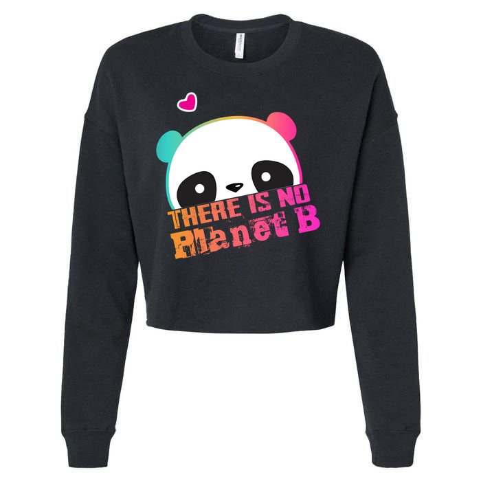 Cute Panda: There Is No Planet B Gift Climate Change Is Real! Gift Cropped Pullover Crew