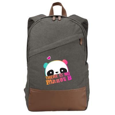 Cute Panda: There Is No Planet B Gift Climate Change Is Real! Gift Cotton Canvas Backpack