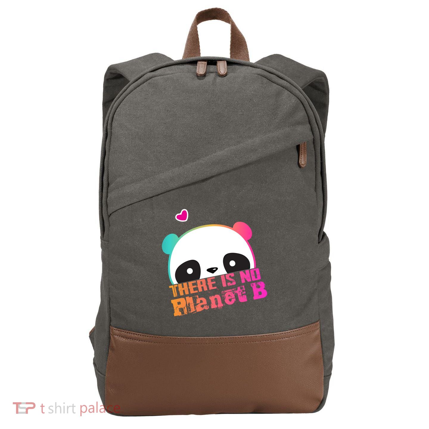 Cute Panda: There Is No Planet B Gift Climate Change Is Real! Gift Cotton Canvas Backpack