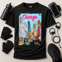 Chicago Preppy Travel Design Cooling Performance Crew T-Shirt