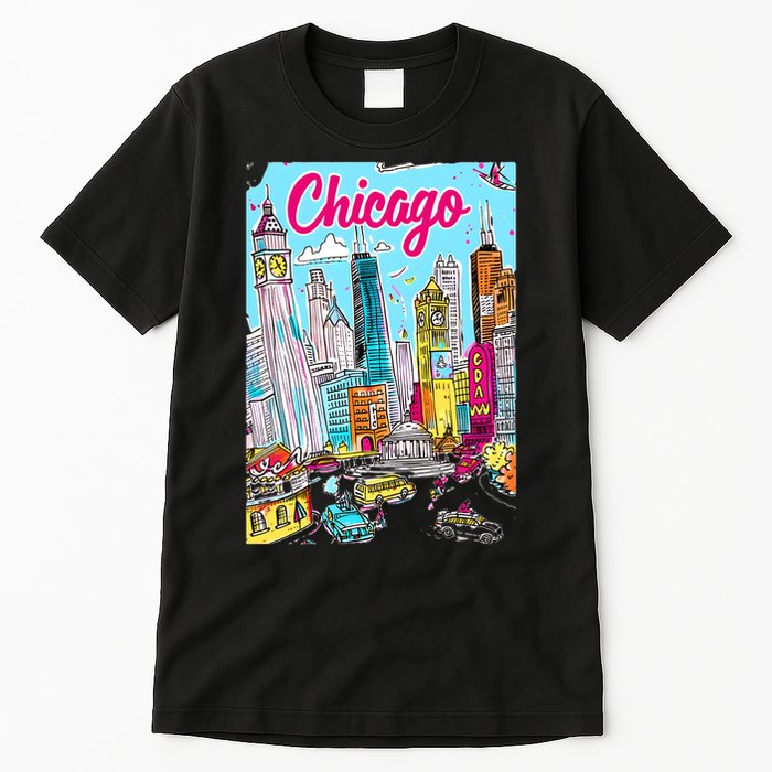 Chicago Preppy Travel Design Tall T-Shirt