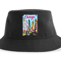 Chicago Preppy Travel Design Sustainable Bucket Hat