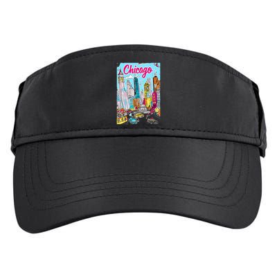Chicago Preppy Travel Design Adult Drive Performance Visor