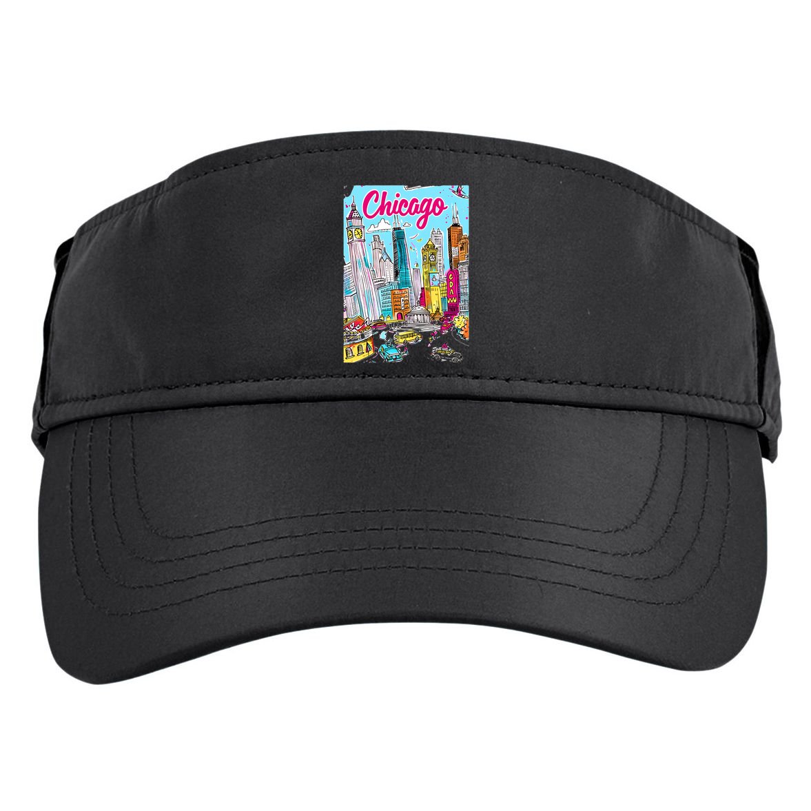 Chicago Preppy Travel Design Adult Drive Performance Visor