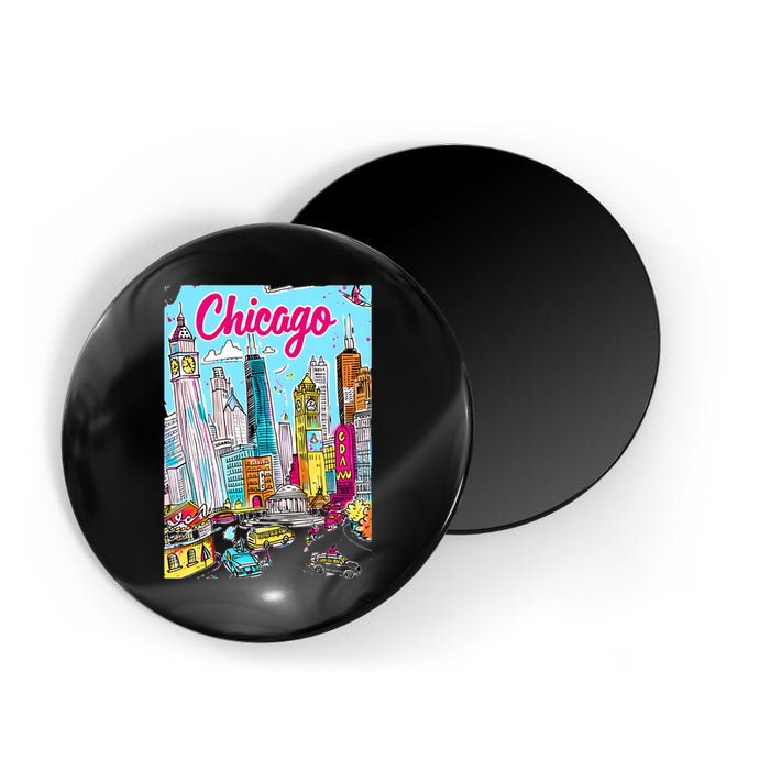 Chicago Preppy Travel Design Magnet