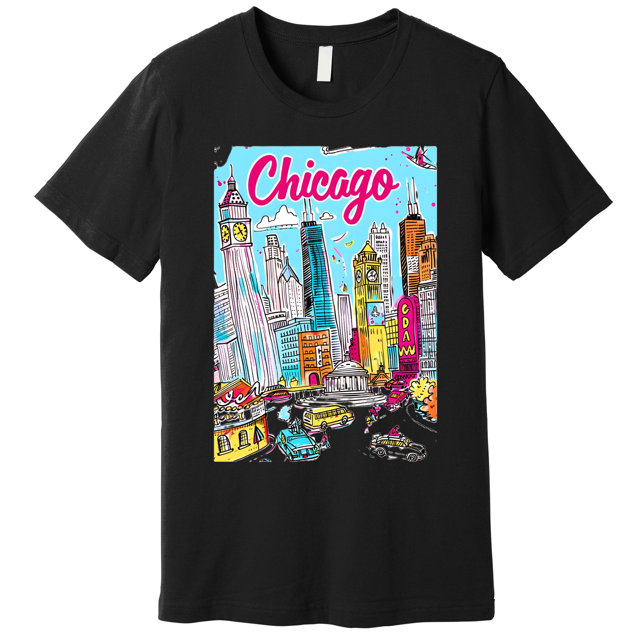 Chicago Preppy Travel Design Premium T-Shirt