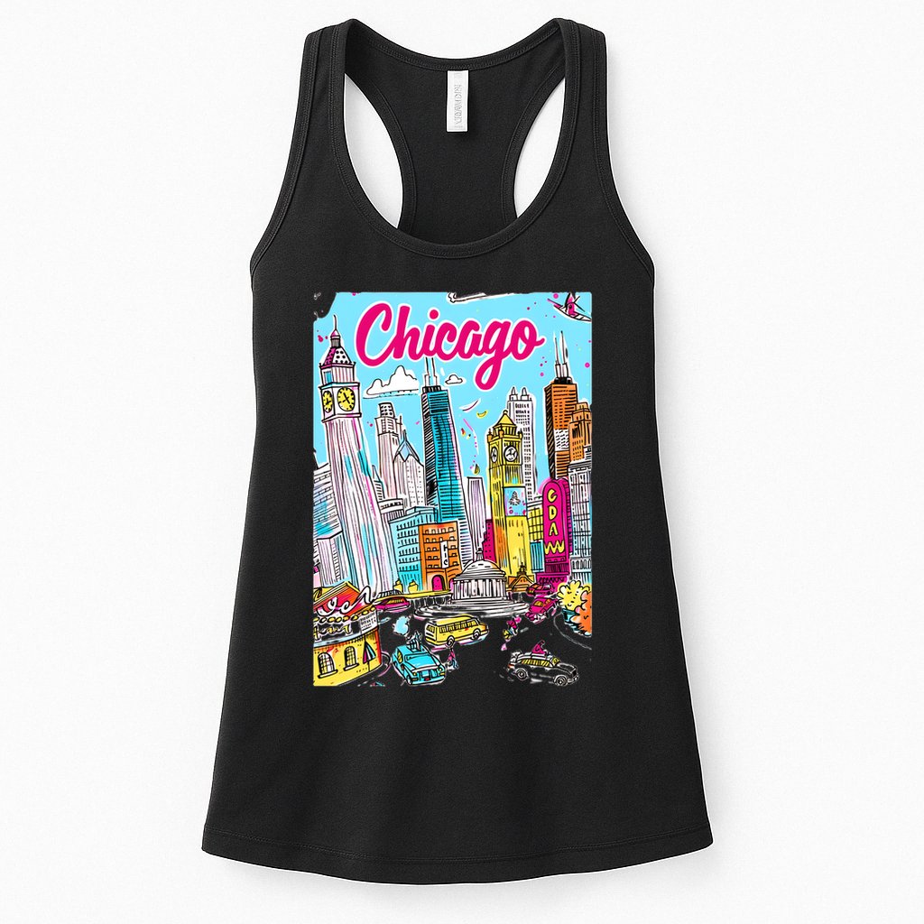 Chicago Preppy Travel Design Womens Tank Top