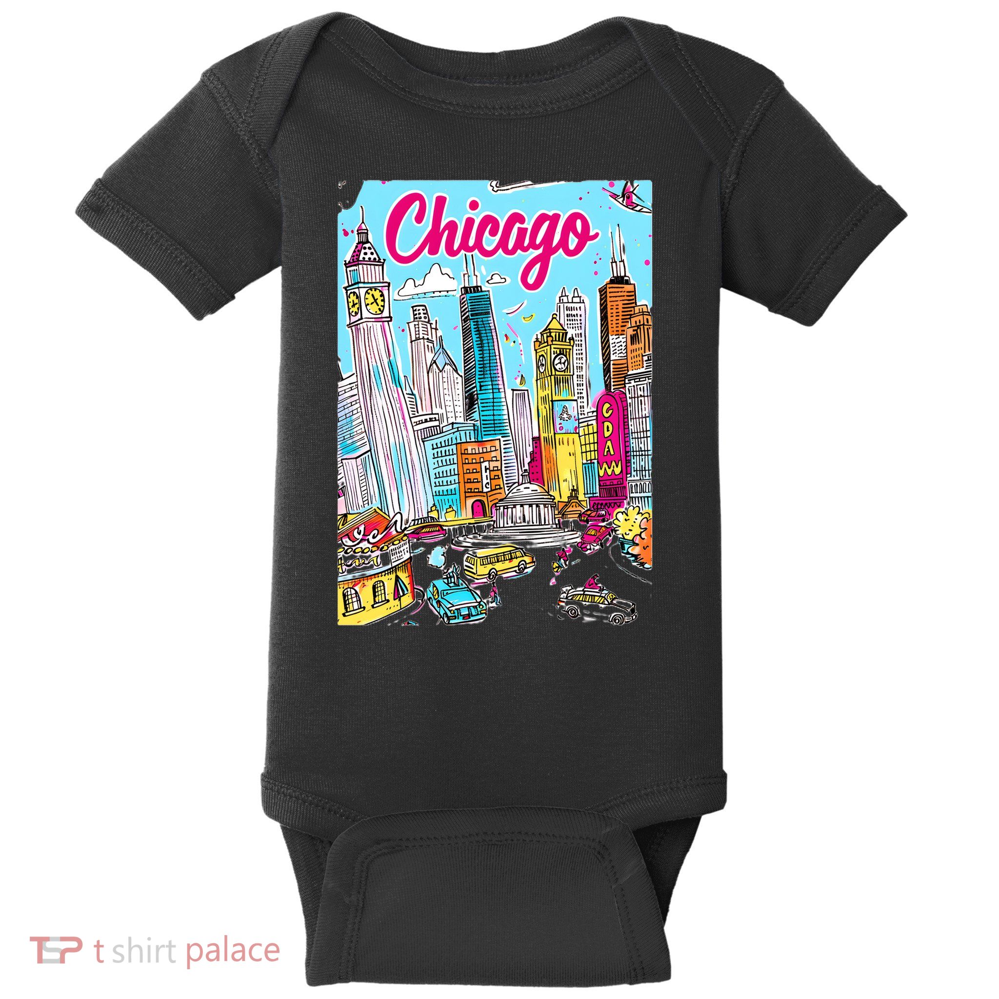 Chicago Preppy Travel Design Baby Bodysuit