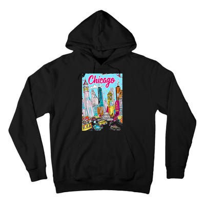 Chicago Preppy Travel Design Tall Hoodie