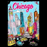 Chicago Preppy Travel Design Women's V-Neck T-Shirt