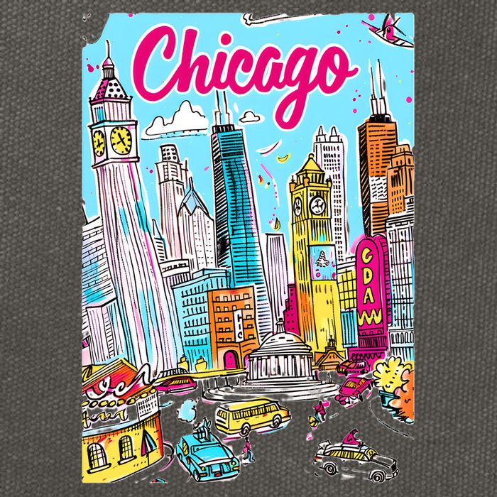 Chicago Preppy Travel Design Cotton Canvas Backpack