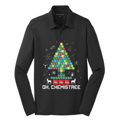 Chemistree Periodic Table Funny Chemistry Teacher Silk Touch Performance Long Sleeve Polo