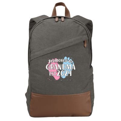 Cute Promoted To Grandma Est 2024 Cotton Canvas Backpack