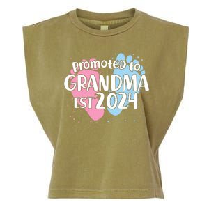 Cute Promoted To Grandma Est 2024 Garment-Dyed Women's Muscle Tee